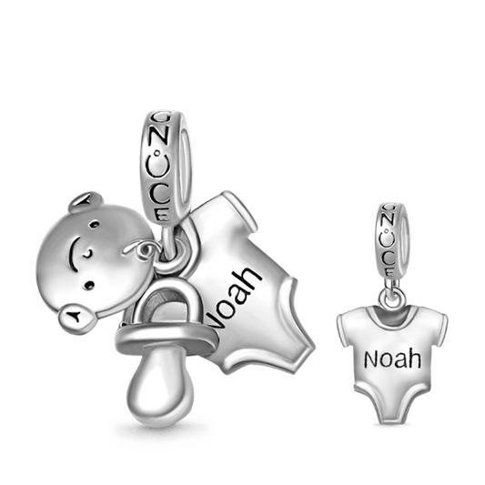 Gnoce Baby Pacifier & T-shirt Engravable Pendant Dangle Charm_1