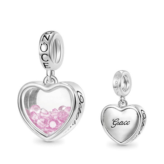 Gnoce Oct.Birthstone Heart Engravable Pendant Dangle Charm_1