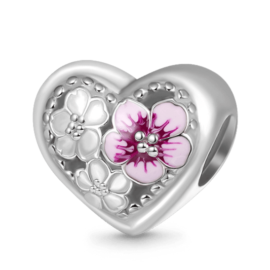 Gnoce Pink Peach Blossom Heart Charm_1