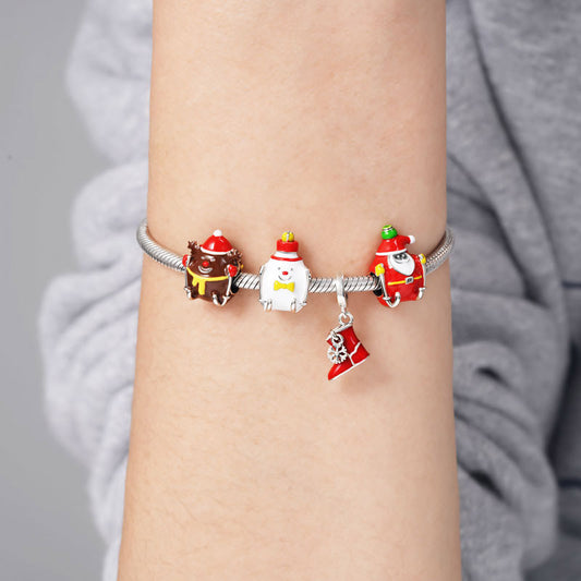 Christmas Santa Claus Charm Bead 925 Sterling Silver_3