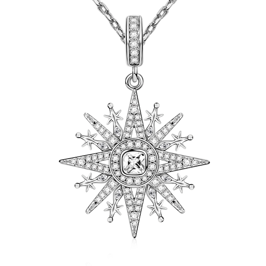 Gnoce "Royalty Star" Necklace Sterling Silver Adjustable Length_1