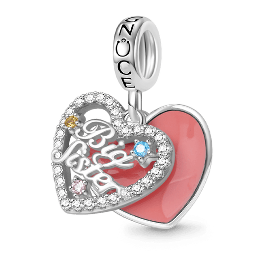 Gnoce "Big Sister" Heart Double Pendant Dangle Charm_1