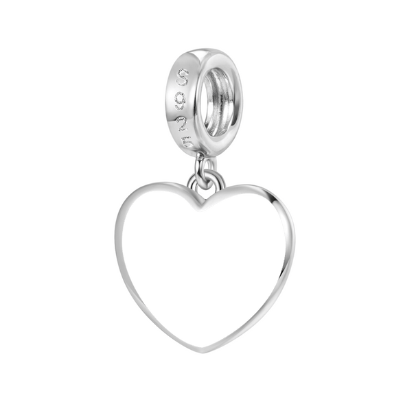 Gnoce Baby Footprints Heart Engravable Pendant Dangle Charm