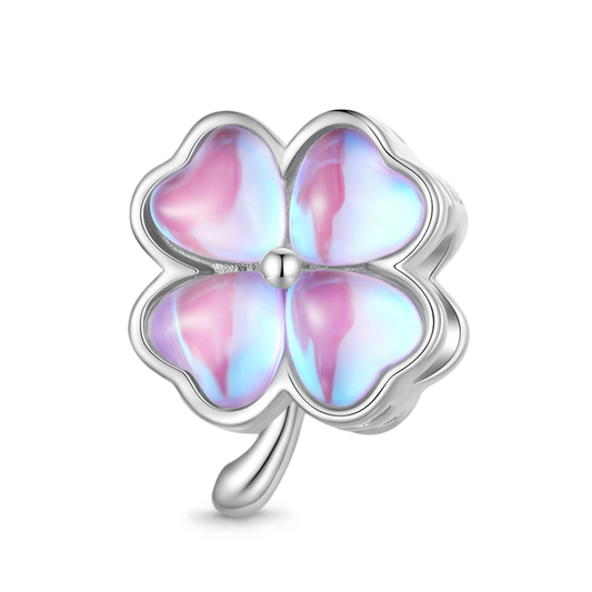Gnoce Pink Heart Four Leaf Clover Charm_1