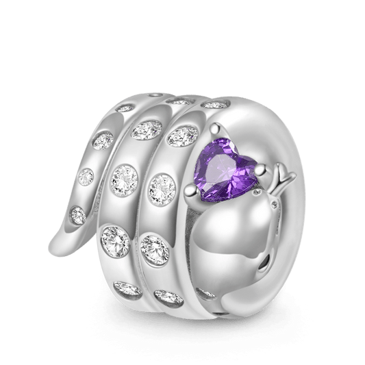 Gnoce Chinese Zodiac Snake Embraces Heart Gem Charm_1