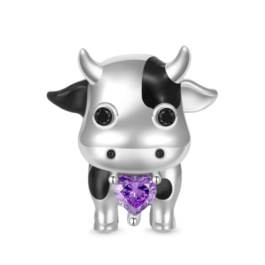 Gnoce Chinese Zodiac Ox Embraces Heart Gem Charm_1