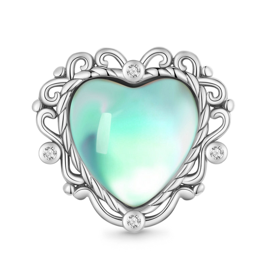Gnoce Retro Pattern Love Heart Charm_1