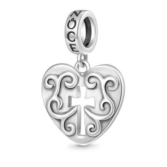 Gnoce Crosslet Heart Pendant Dangle Charm_1