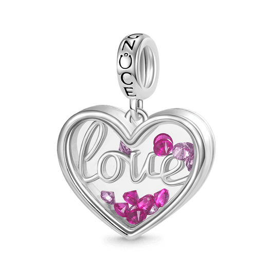 Gnoce Pink Lover Heart Pendant Dangle Charm_1