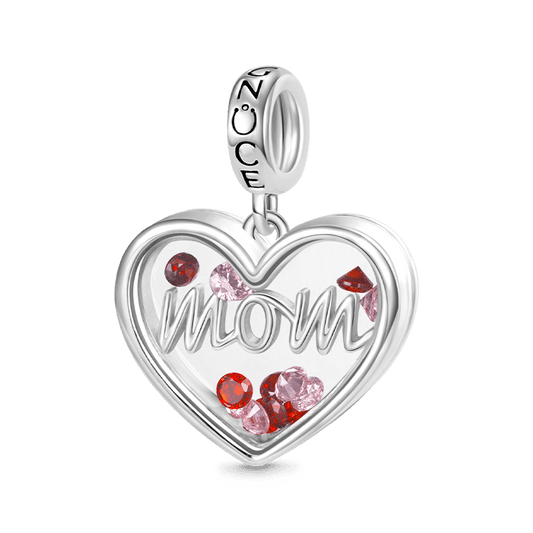 Gnoce Sparkling Mom Heart Pendant Dangle Charm_1