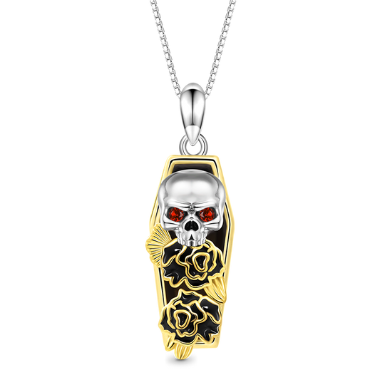 Gnoce Skull with Roses in the Coffin Necklace_1