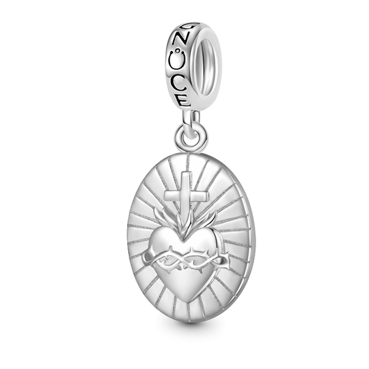 Gnoce Radiant Sacred Heart Pendant Dangle Charm_1
