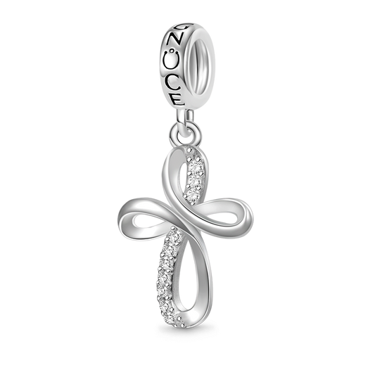 Gnoce Eternal Ribbon Cross Pendant Dangle Charm_1