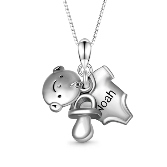 Gnoce Baby Pacifier & T-shirt Engravable Necklace_1