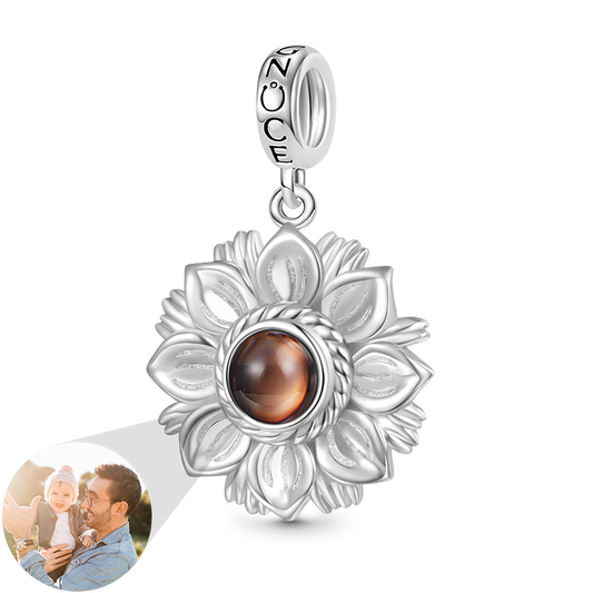 Gnoce Projection Sunflower Personalized Photo Pendant Dangle Charm_1