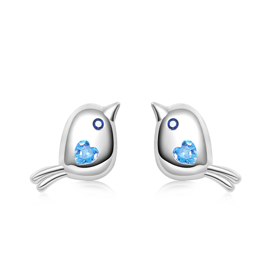 Gnoce Sparkling Bird Stud Earrings_1