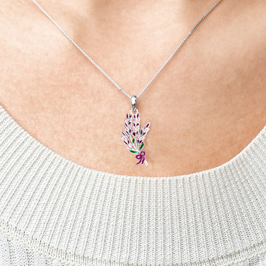 Gnoce Lavender Flower Necklace_4