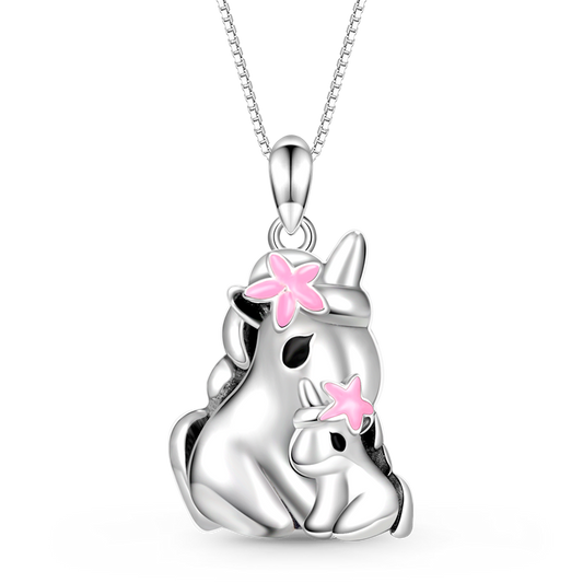 Gnoce Embrace Love Sakura Unicorn & Baby Necklace_1