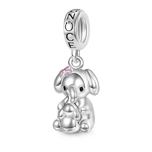 Gnoce Embrace Love Elephant & Baby Pendant Dangle Charm_1