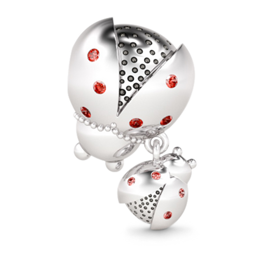 Gnoce "Be Thankful"  925 Sterling Silver Dangling Charm Cute Ladybug Charm Great Gift for Animal Lovers_1