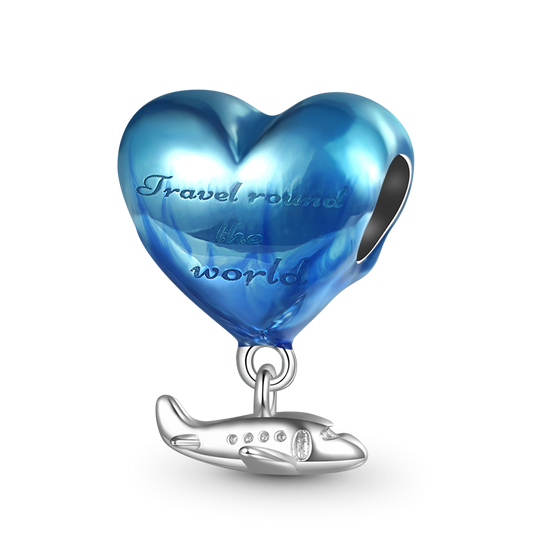 Gnoce Blue Earth with Plane Travel Charm_1
