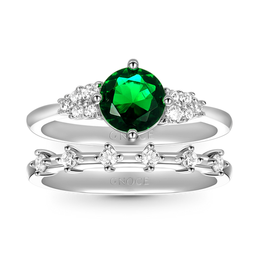 Gnoce Vintage Round Cut Stackable Ring Set_1