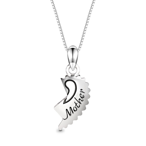 Gnoce "Love You Mom" Mother Unique Whole Heart Necklace_1