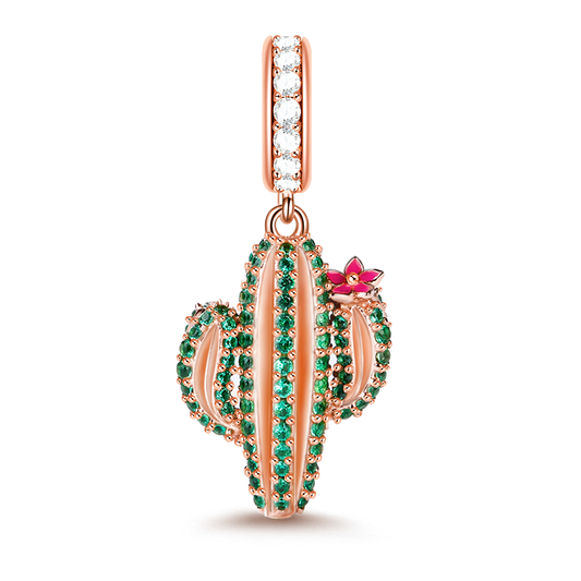 Gnoce "Unconditional Love" Cactus Charm Plants Pendant Sterling Silver with Cz for Mom_1