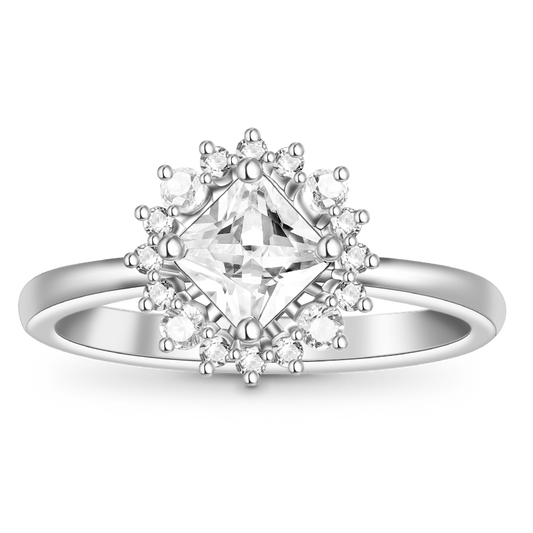 Gnoce Shimmering Four Prong Square Cut Promise Ring_1