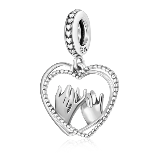 Gnoce Holding Hands Pinky Promise Pendant Dangle Charm_1