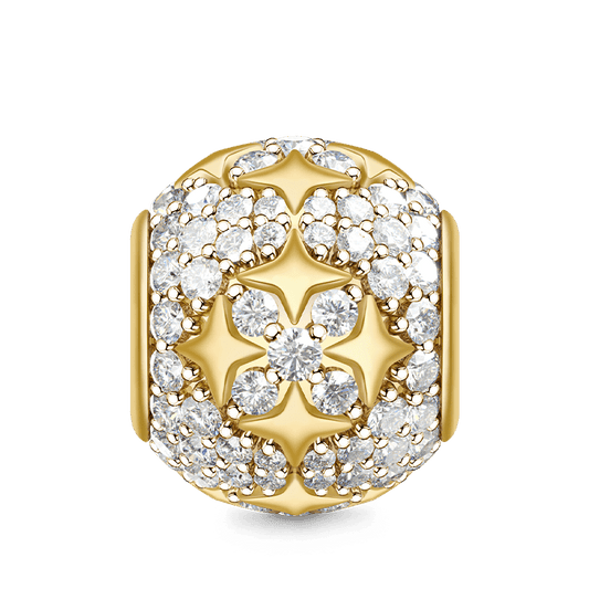 Gnoce "Shinning Star" S925 Sterling Silver Cubic Zirconia Charm Beads Gift for Her Suitable for Necklace Fit Pandora Bracelet_1