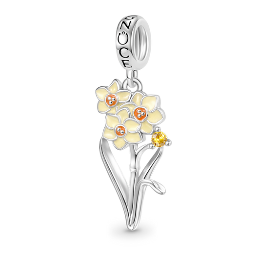 Gnoce Dec.Birthday Flower Narcissus Pendant Dangle Charm_1