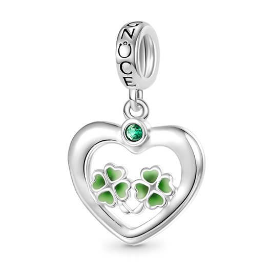Gnoce Lucky Four-leaf Clover Heart Pendant Dangle Charm_1