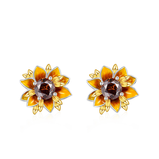 Gnoce Sparkling Sunflower Stud Earrings_1