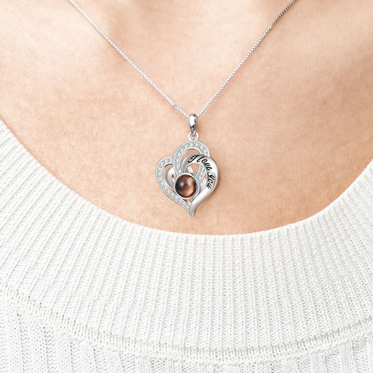Gnoce Projection Love Heart Personalized Photo Necklace_4