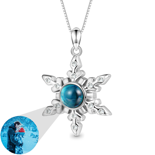Gnoce Projection Snowflake Personalized Photo Necklace_1