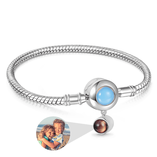 Gnoce Projection Moonstone Basic Snake Chain Bracelet_1