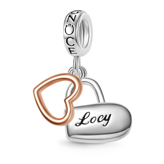 Gnoce Love Lock Engravable Pendant Dangle Charm_1