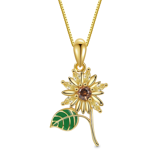Gnoce Sparkling Sunflower Necklace_1