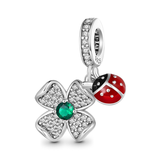 Gnoce Lucky Clover Ladybug Pendant Dangle Charm_1
