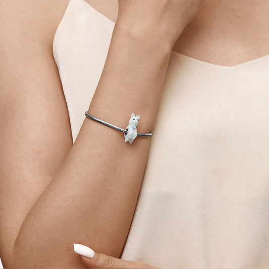 Gnoce Jumping Rabbit Murano Glass Charm_5