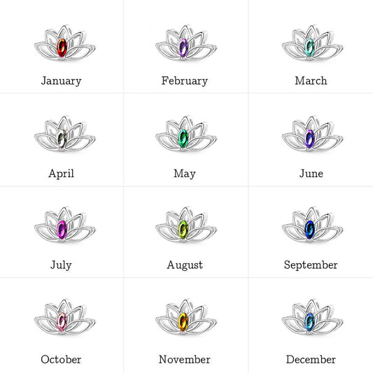 Gnoce Lotus Flower Birthstone Charm_7