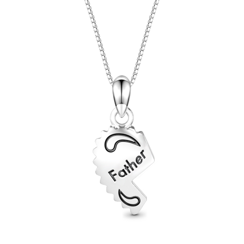 Gnoce "Love You" Father Unique Whole Heart Necklace_1