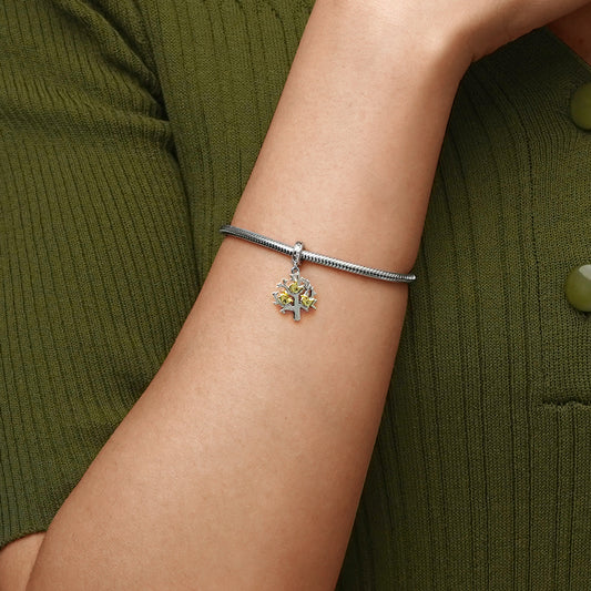 Gnoce Birds & Life Tree Initial Letters Personalized Pendant Charm_7