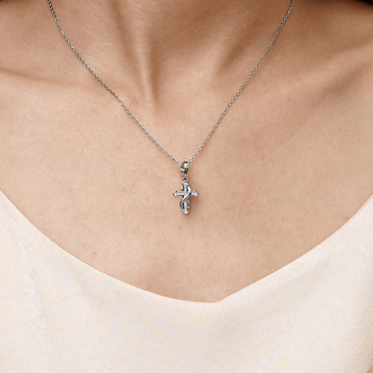 Gnoce "FAITH OVER FEAR" Eternal Cross Pendant Dangle Charm_7