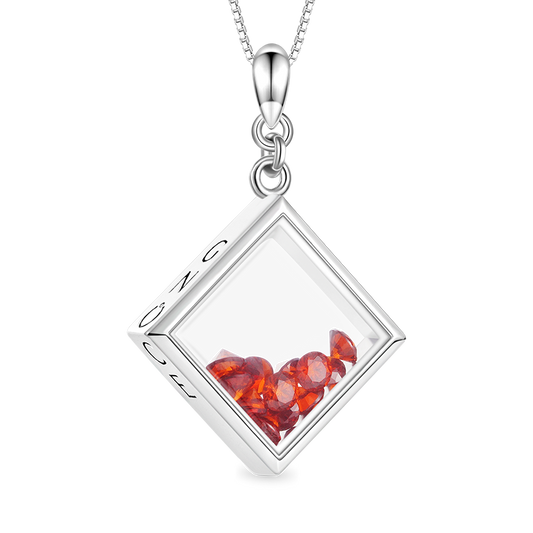 Gnoce Square-shape Birthstone Necklace_1