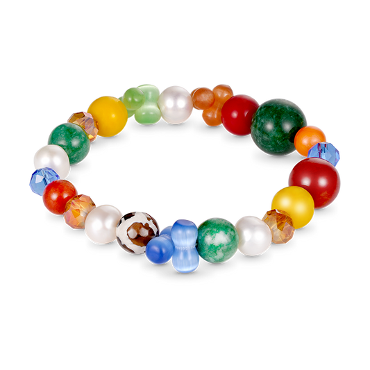 Gnoce Multi Color Beaded Stretch Bracelet_1