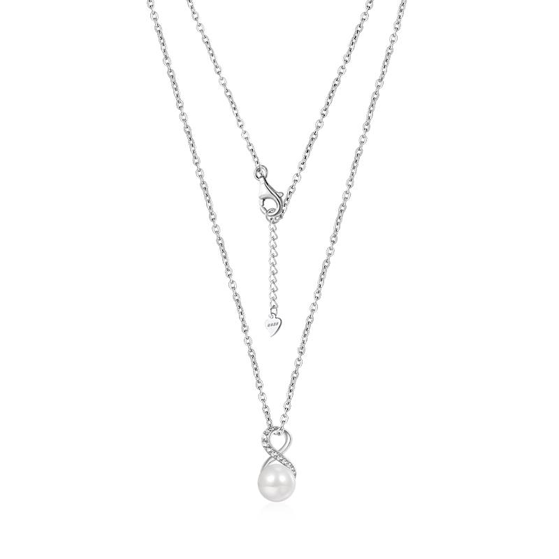 Gnoce Sparkling Infinity Love Pearl Necklace_2