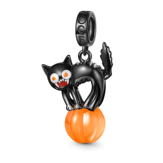 Gnoce Halloween Black Cat Pendant Dangle Charm_1