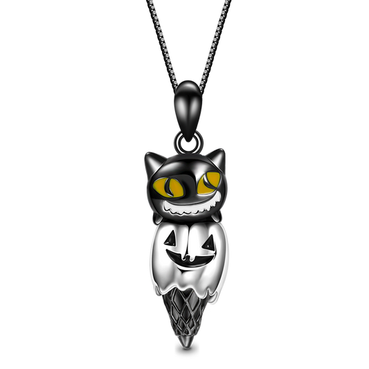 Gnoce Black Cat & Pumpkin Monster Cone Necklace_1